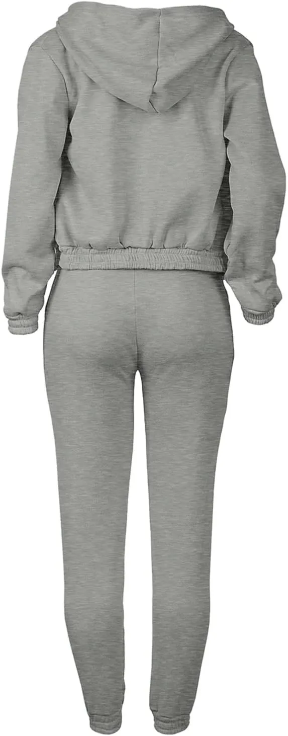 Women's Casual Tracksuit 3 Piece Outfits Sets Solid Color Zipper Hooded Sweatshirt Pants and Top Vest Jogger Outfits
