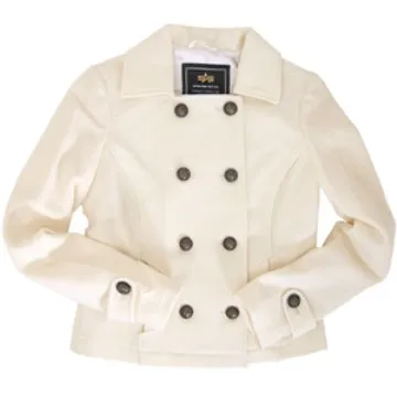 Womens Cropped Wool Peacoat