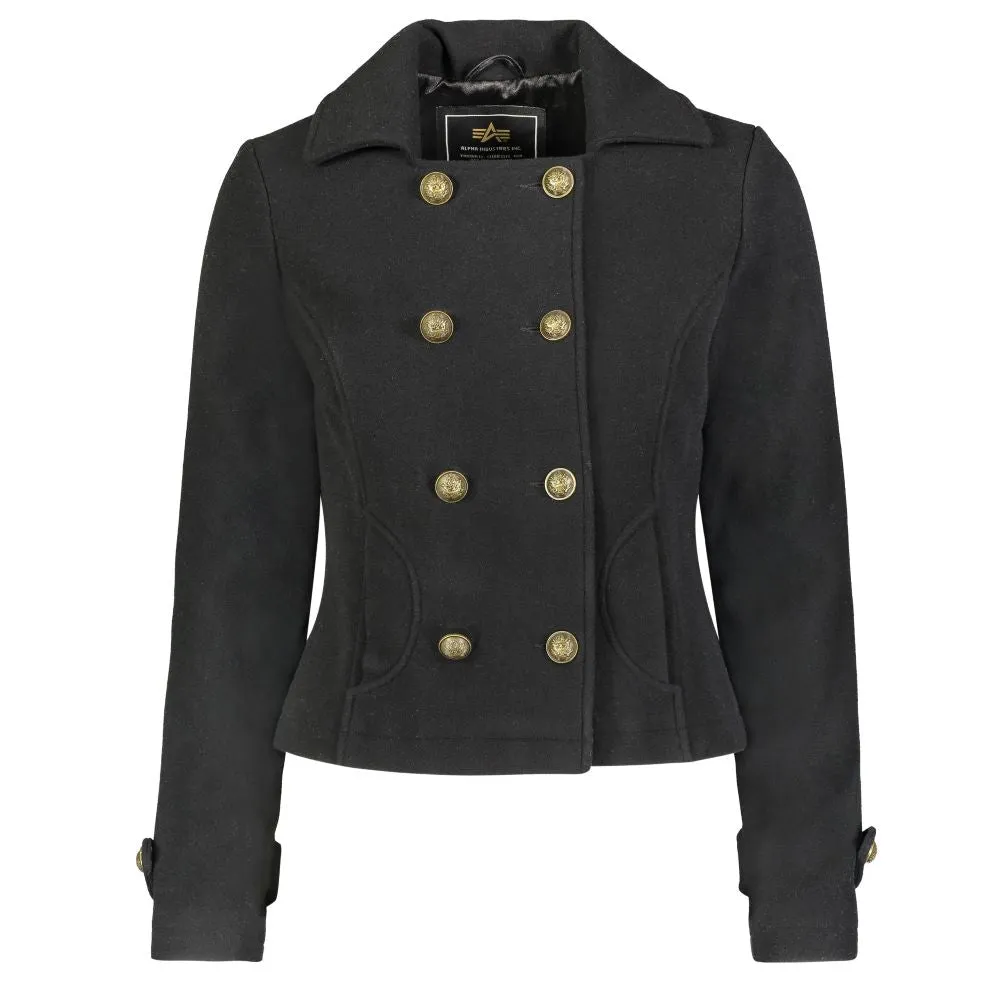Womens Cropped Wool Peacoat