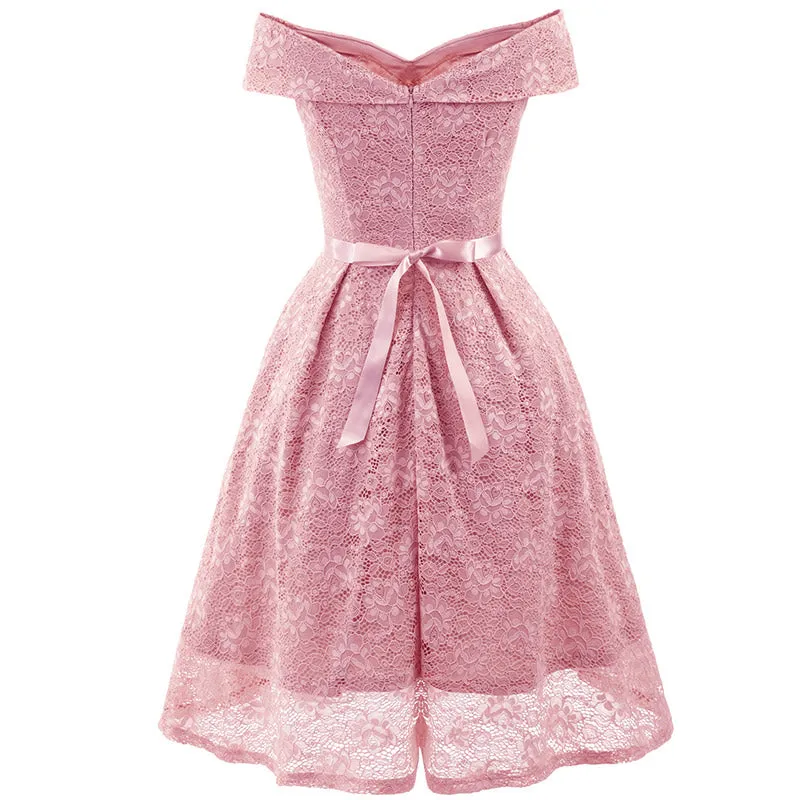 Women's Elegant Cocktail Bridesmaid Dress #Lace #Vintage