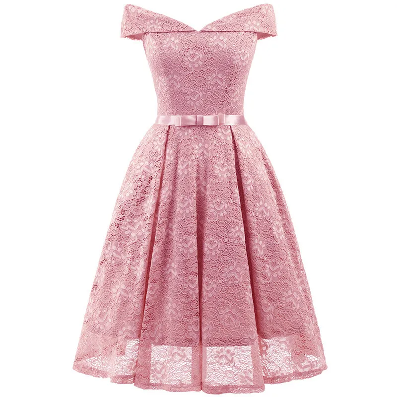 Women's Elegant Cocktail Bridesmaid Dress #Lace #Vintage