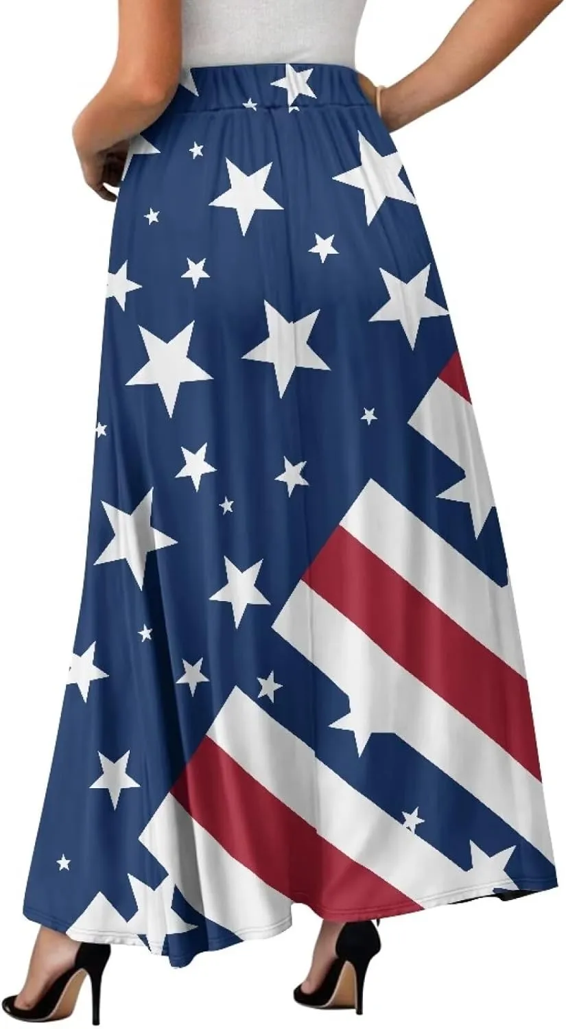 Women's Long Maxi Skirt Pleated High Waist Swing Skirt 2024 Fall Winter Stylish Skirt with Pockets