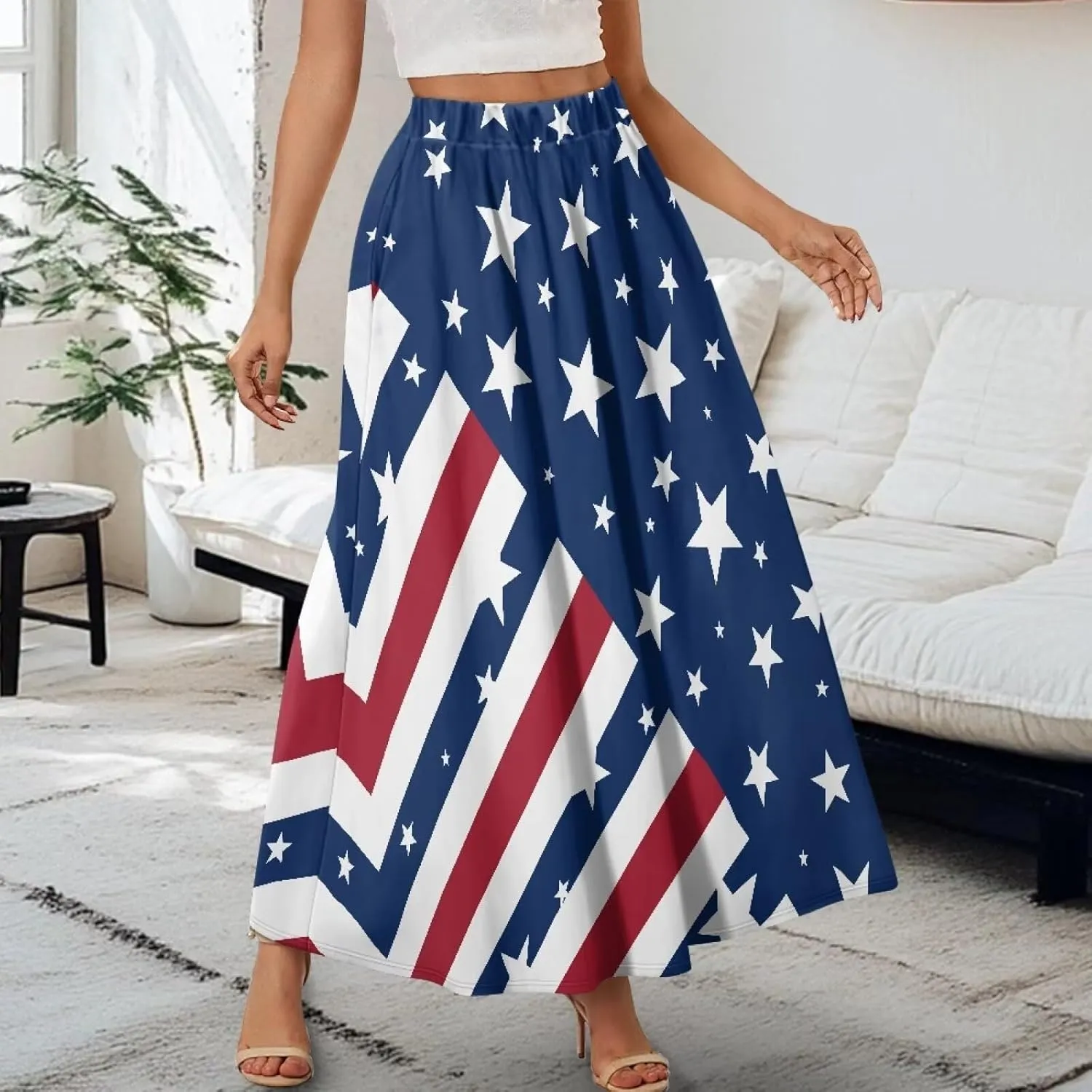 Women's Long Maxi Skirt Pleated High Waist Swing Skirt 2024 Fall Winter Stylish Skirt with Pockets