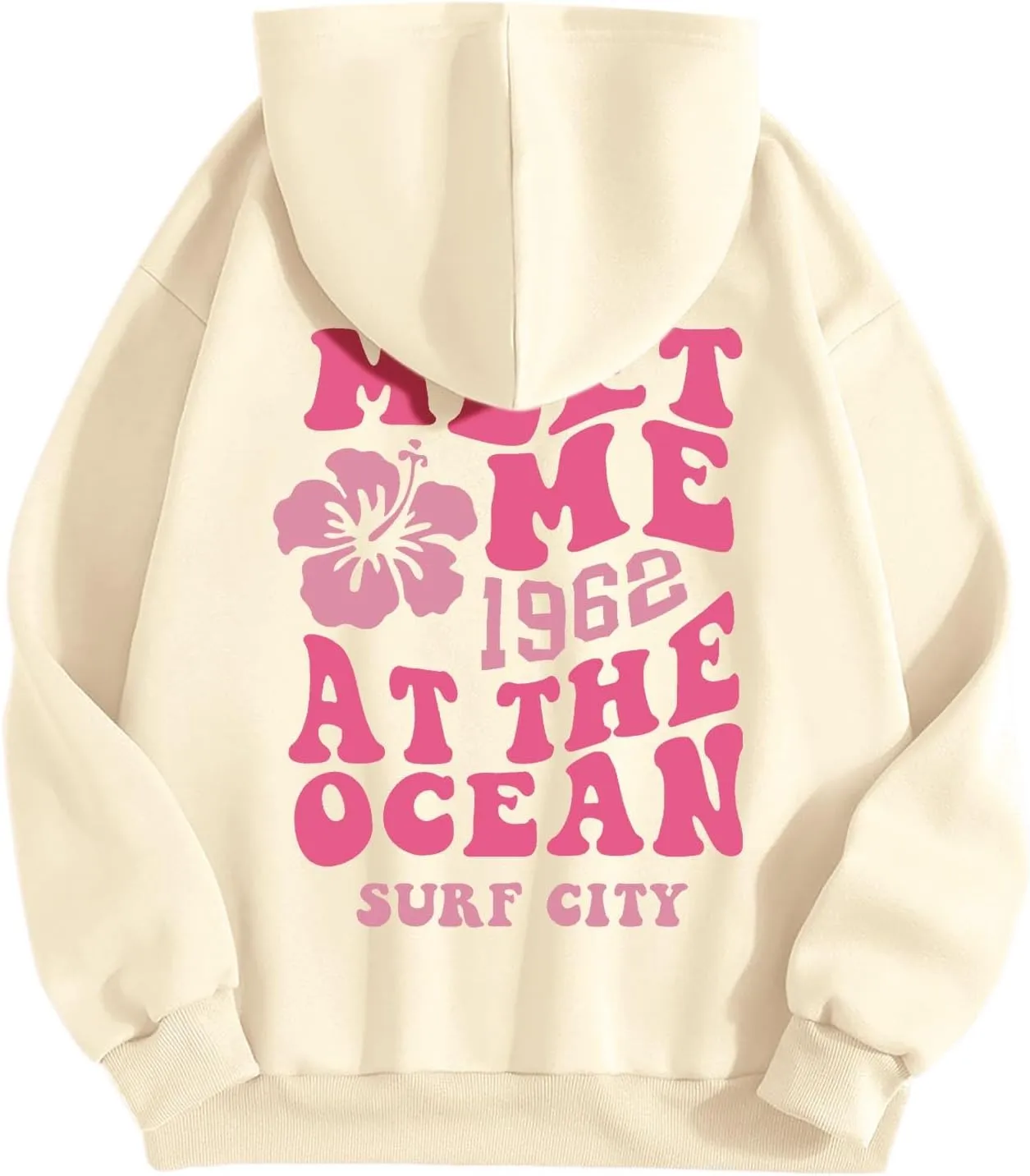 Women's Oversized Cute Hoodies Preppy Y2K Graphic Long Sleeved Sweatshirt for Teen Girls Pullover Tops with Pockets
