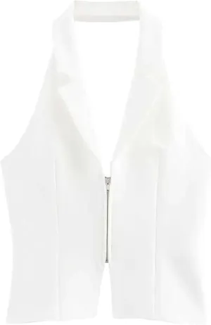 Women's Sexy Backless Strapless Camisole Vest Zipper Slim Corset Waistcoats Tops