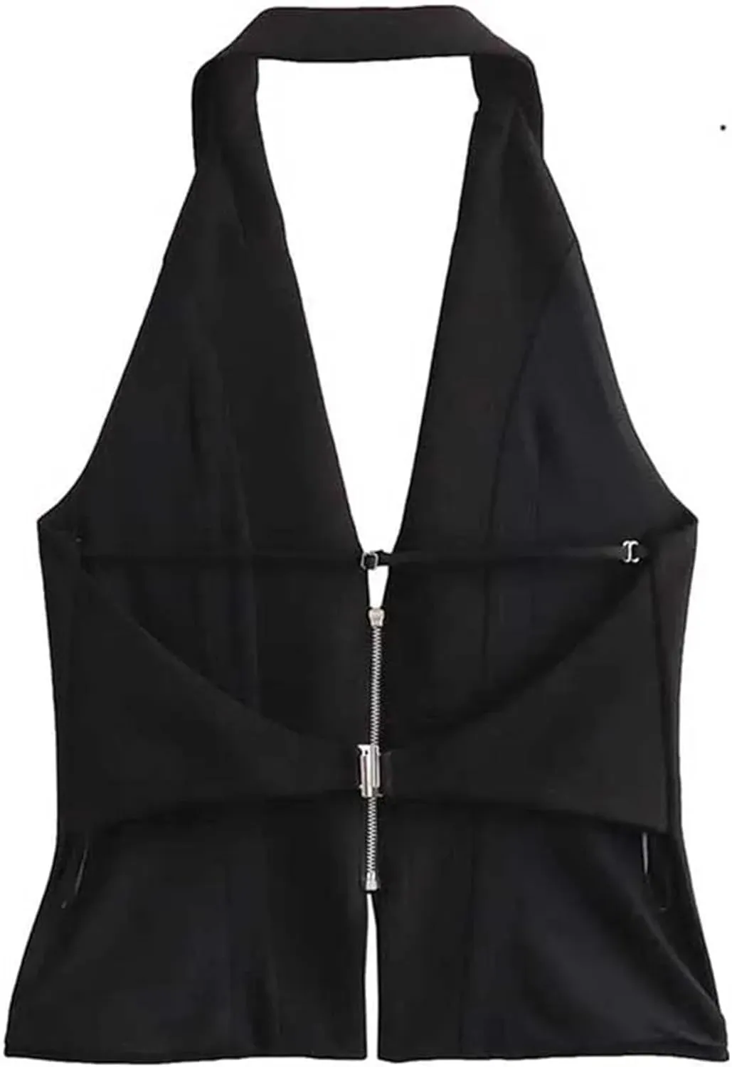Women's Sexy Backless Strapless Camisole Vest Zipper Slim Corset Waistcoats Tops