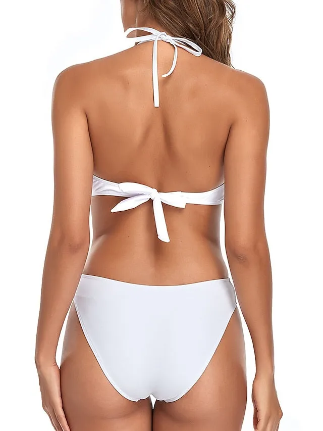 Women's Stylish One Piece Monokini Swimsuit: Tassel, Open Back, Halter, Padded, V Wire, Multiple Colors