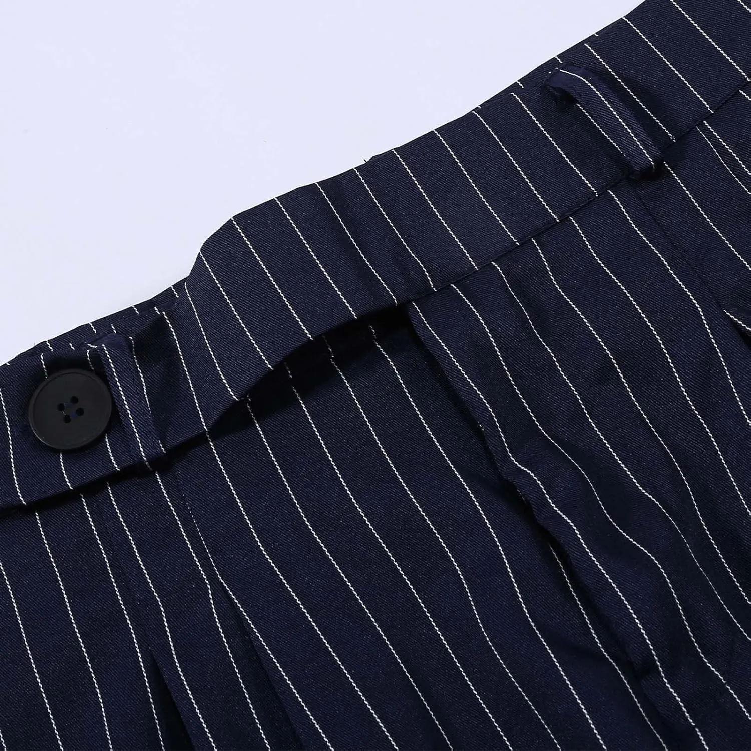 Womens Suits 2 Piece Set Striped Blazer Business Casual Short Lapel Blazer High Waisted Work Pants Business Suit