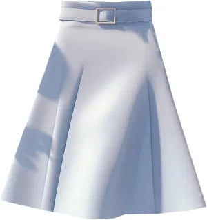 Women's Summer High-Waisted Pleated Skirt, Midi Length, A-Line