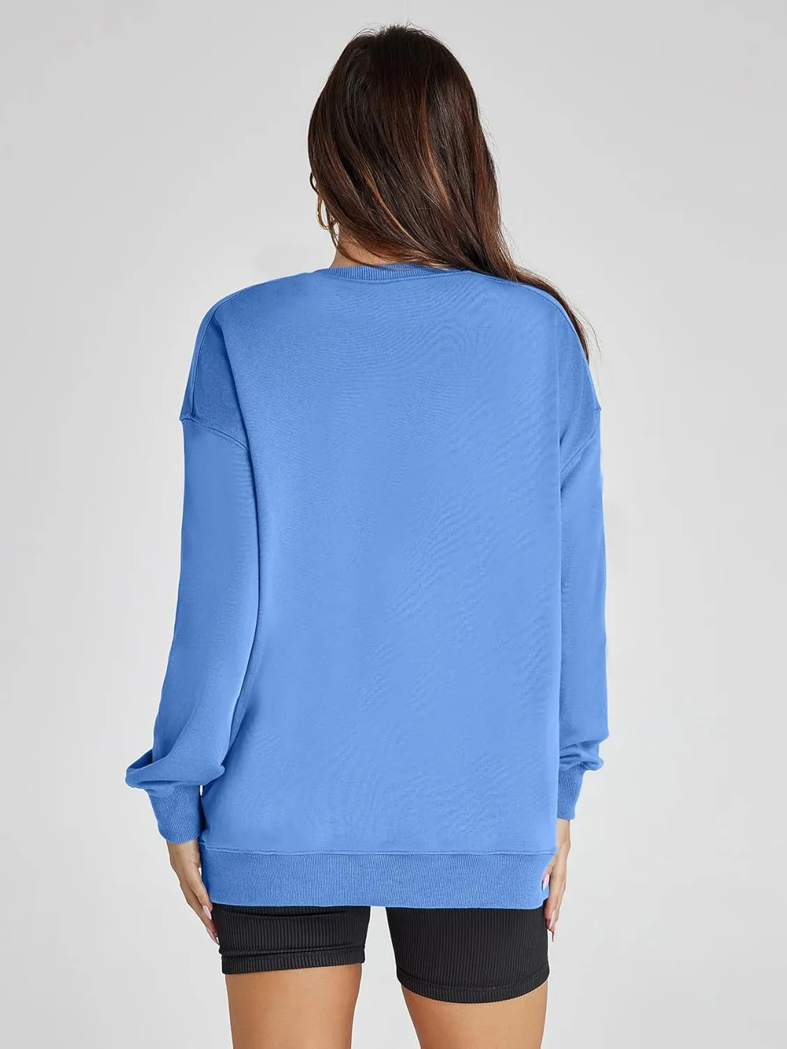 Women's Sweatshirt Casual Crew Neck Sweatshirts Loose Fit Long Sleeve Pullover Tops with Pockets