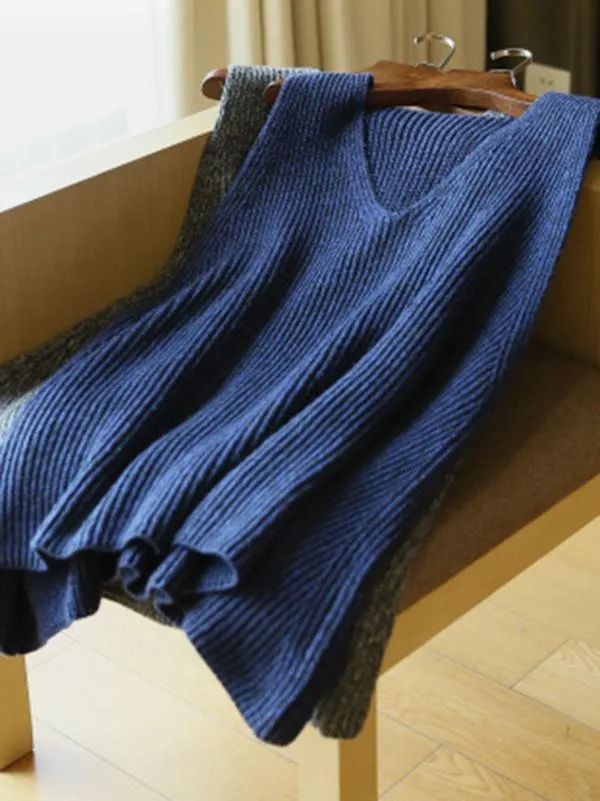 xakxx Casual V-Neck Knitting Vest