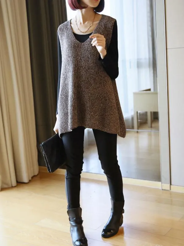 xakxx Casual V-Neck Knitting Vest